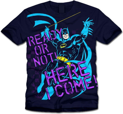 

Super Drool Graphic Print Men' Round Neck Dark Blue T-Shirt, Navy
