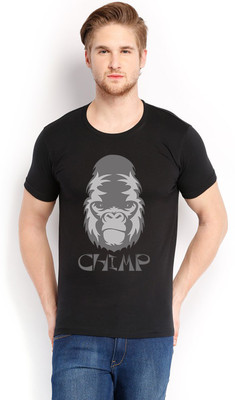 

Trendster Printed Men's Round Neck Black T-Shirt