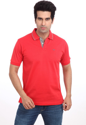 

Park Avenue Solid Men's Polo Neck Red T-Shirt