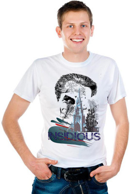 

6th Cross Graphic Print Men's Round Neck White T-Shirt