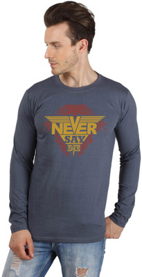 

SayItLoud Printed Men' Round Neck Grey T-Shirt, Dark grey