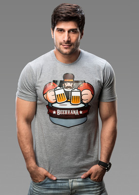 Imagica Printed Men's Round Neck Grey T-Shirt Imagica Printed Men's Round Neck Grey T-Shirt