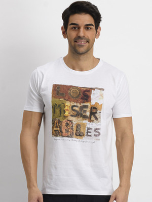

Fritzberg Printed Men's Round Neck White T-Shirt