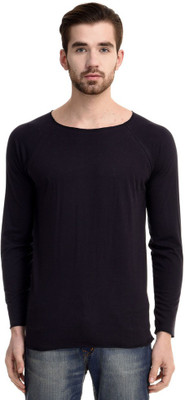 

Mi Moda Solid Men's Round Neck Dark Blue T-Shirt, Navy blue