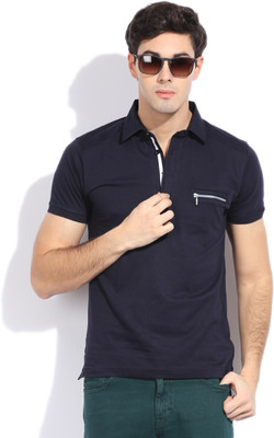 

Mufti Solid Men's Polo Neck Dark Blue T-Shirt, 05-navy