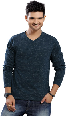

Stephen Armor Solid Men's V-neck Dark Blue T-Shirt