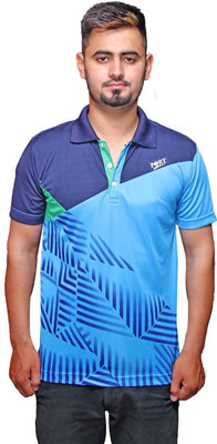 

Port Solid Men' V-neck Blue T-Shirt