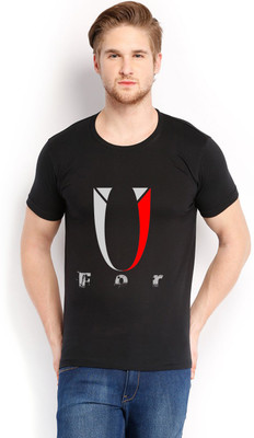 

Trendster Printed Men' Round Neck Black T-Shirt