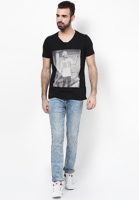 

Jack & Jones Graphic Print Men's Round Neck Black T-Shirt