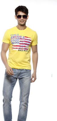 

Gritstones Printed Men's T-Shirt, Yellow