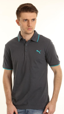 

Puma Solid Men's Polo Neck Dark Blue T-Shirt, Ombre blue bluebird
