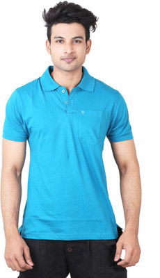

Spur Solid Men' Polo Neck Blue T-Shirt, Petrol