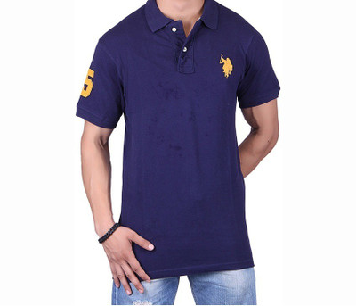 

Ganesh Creation Solid Men's Polo Neck Blue T-Shirt, Royal blue