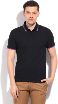 

United Colors of Benetton. Solid Men' Polo Neck Black T-Shirt, 100