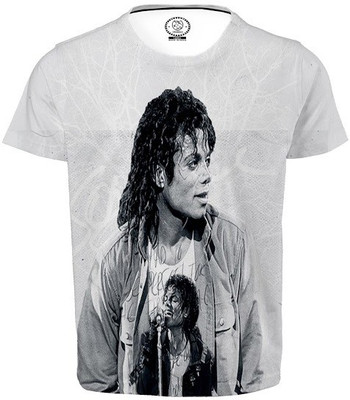 

Vinminn Printed Men's Round Neck White T-Shirt