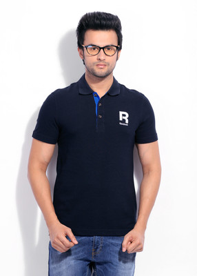 

REEBOK Solid Men's Polo Neck Blue T-Shirt, Rbknav