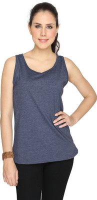 

SayItLoud Solid Women's Round Neck Blue T-Shirt