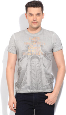 

Pepe Jeans Printed Men's Round Neck Grey T-Shirt, Ash