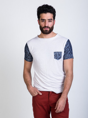 

Mr Button Solid Men' Round Neck White T-Shirt