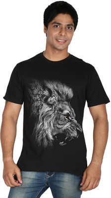 

Trendster Printed Men's Round Neck Black T-Shirt