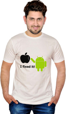 

INKIT Graphic Print Men's Round Neck White T-Shirt