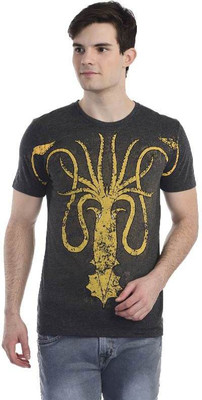 

Game of Thrones Printed Men's Round Neck Black T-Shirt, Anthra mel