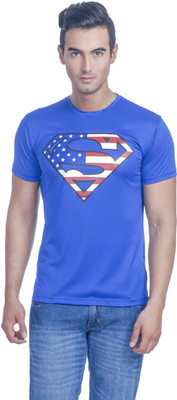 Superman Printed Men's Round Neck Blue T-Shirt, Royal blue