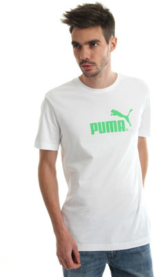 

Puma Printed Men' Round Neck White T-Shirt, White-island gr