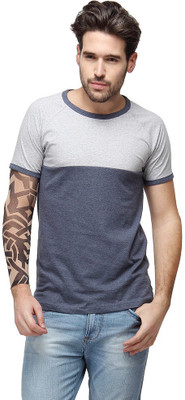 

Campus Sutra Solid Men Round Neck Grey T-Shirt