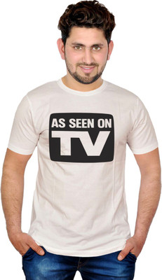 INKIT Graphic Print Men's Round Neck White T-Shirt