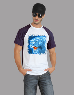 

Trionic Printed Men's Round Neck Purple T-Shirt, Deep purple
