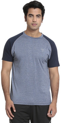 

Seven Solid Men's Round Neck Blue T-Shirt