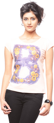 

Trendy Girlz Graphic Print Women's Round Neck Beige T-Shirt, Scallop shell