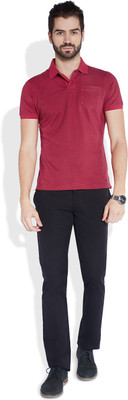 

Parx Woven Men's Polo Neck Red T-Shirt