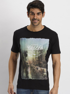 

Fritzberg Printed Men's Round Neck Black T-Shirt