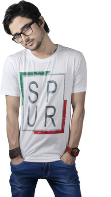 

Spur Printed Men' Round Neck White T-Shirt