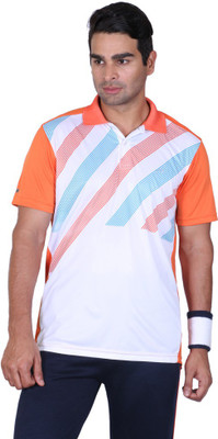 

Proline Printed Men' Polo Neck White T-Shirt