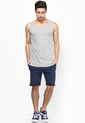 

Jack & Jones Solid Men's Round Neck Grey T-Shirt, Light grey melange