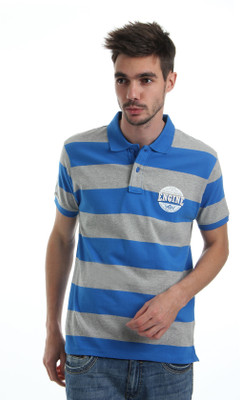 

Wrangler Solid Men's Polo Neck Grey, Blue T-Shirt, Victoria blue