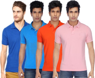 Concepts Solid Men Polo Neck Multicolor T-Shirt