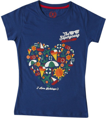

SuperYoung Girls Printed T Shirt(Blue