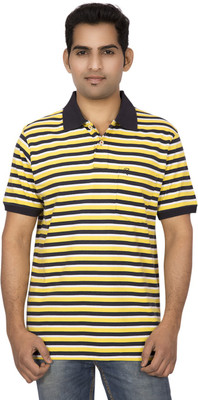 

Red Line Striped Men' Polo Neck Multicolor T-Shirt, White