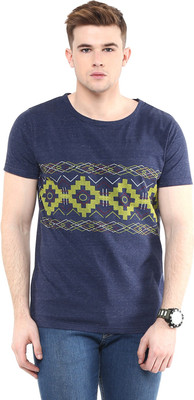 

Avoir Envie Printed Men's Round Neck Blue T-Shirt