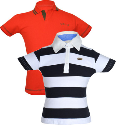 

Gkidz Boys Solid Cotton T Shirt(Multicolor, Pack of 2, Red