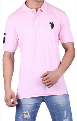 

Ganesh Creation Solid Men's Polo Neck Pink T-Shirt