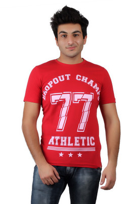 

Numero Uno Graphic Print Men's Round Neck Red T-Shirt