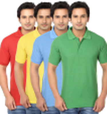 

Ansh Fashion Wear Solid Men's Polo Neck Multicolor T-Shirt(Pack of 4, Multi