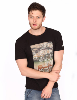 

Fritzberg Printed Men's Round Neck Black T-Shirt