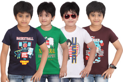 

FabTag - Dongli Boys Printed T Shirt(Multicolor, Pack of 4
