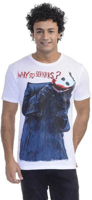 

Dark Knight Printed Men's Round Neck White T-Shirt
